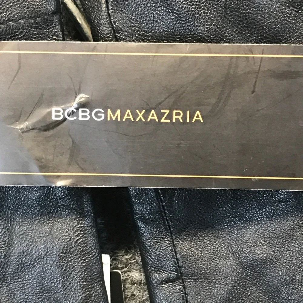 BCBGMAXAZRIA Gloves Womens M/L Charcoal NEW Leather Knit Touchscreen JZQMB510